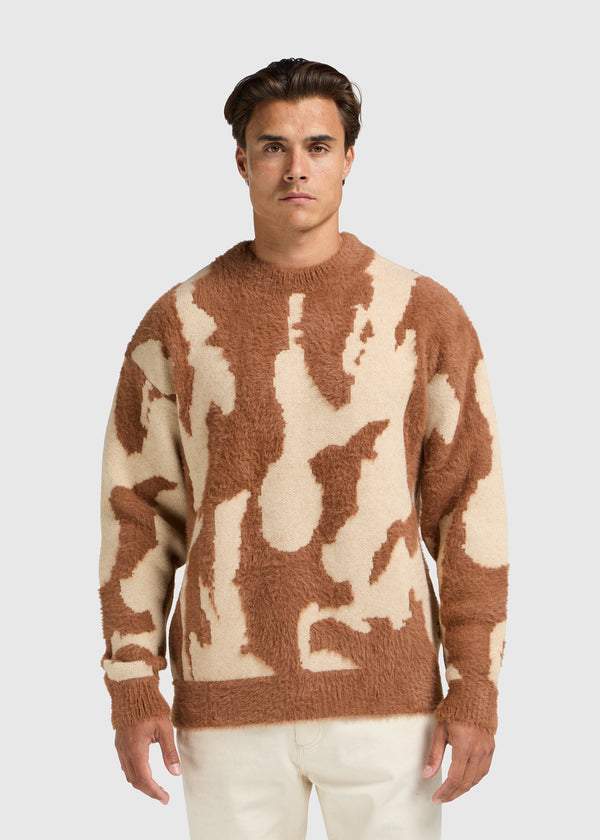 Hairy Glacier Knit - Brown - Sand