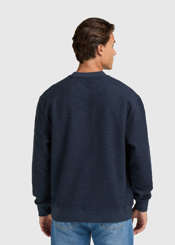 Bouclé Crewneck - Navy Blue