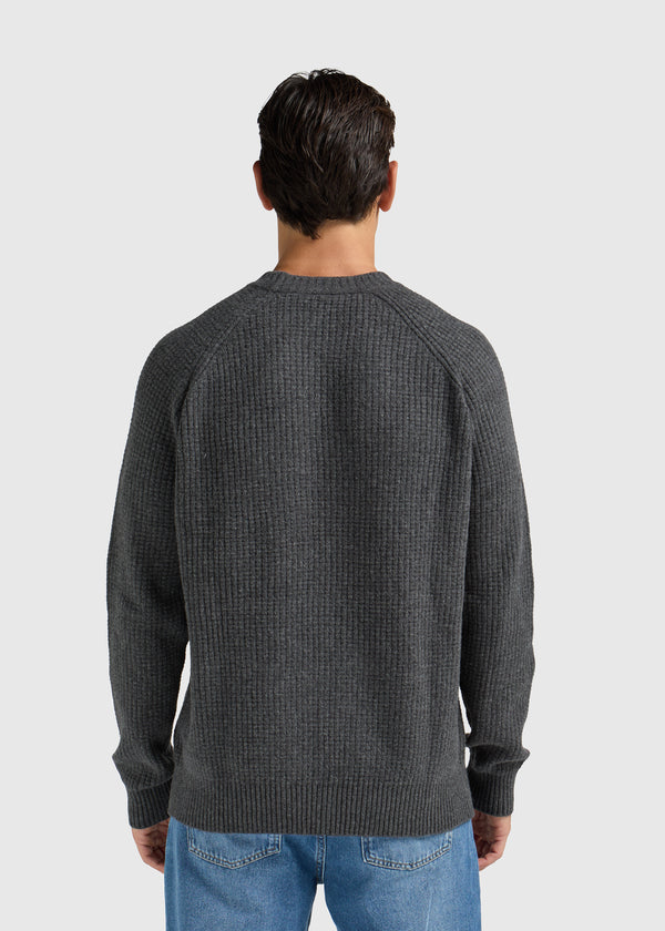 Soft Waffle Crewneck - Anthracite
