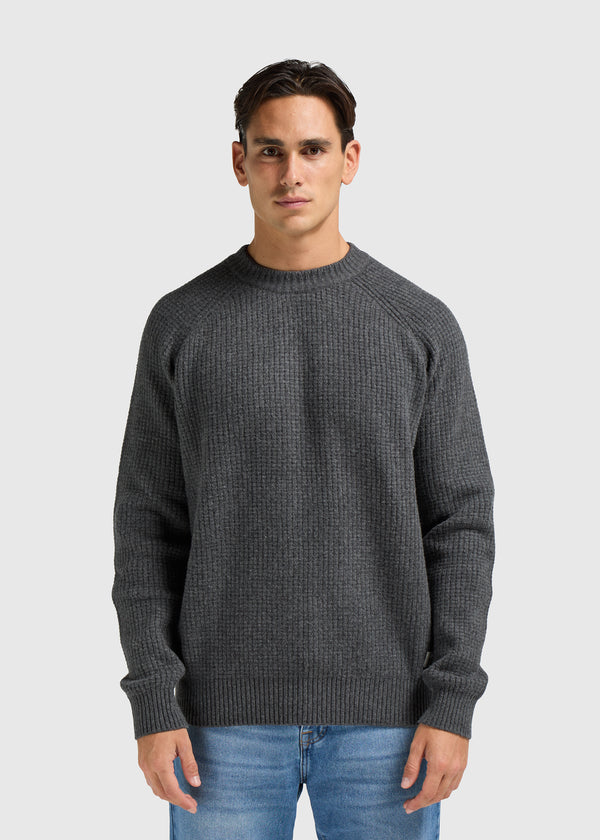 Soft Waffle Crewneck - Anthracite