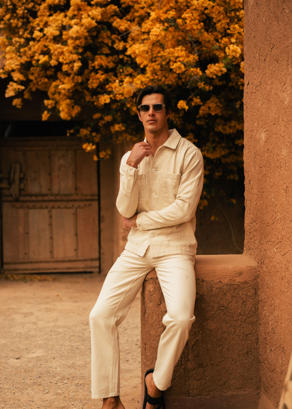 Jacquard Overshirt - Sand