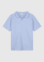 Knitted Polo - Light Blue Melange