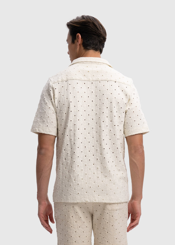 Crochet Sunrise Shirt - White Sand
