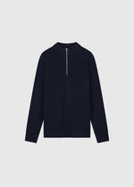 Heavy Knit Half Zip - Navy Blue