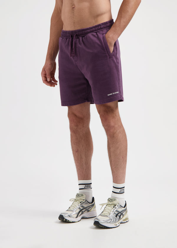 Washed Sweat Short - Dark Purple