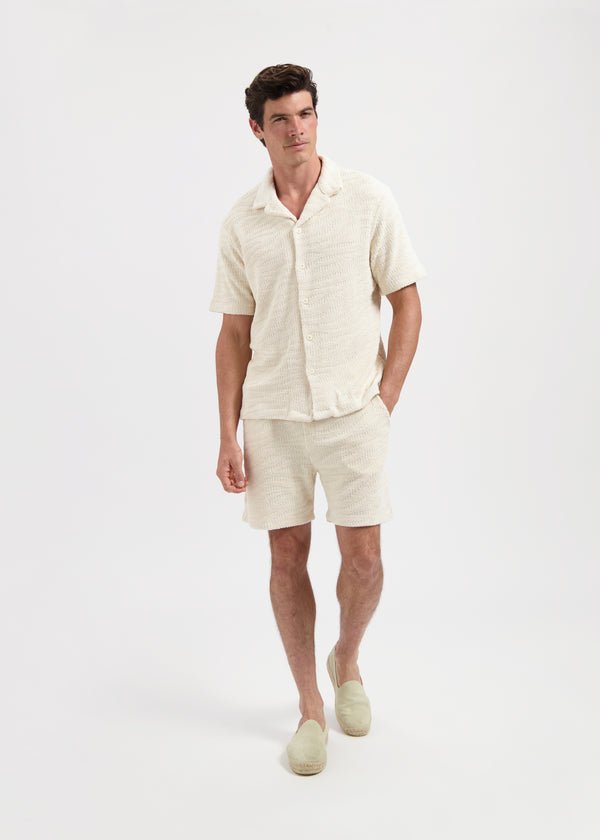 Terry Jacquard Short - Sand Light