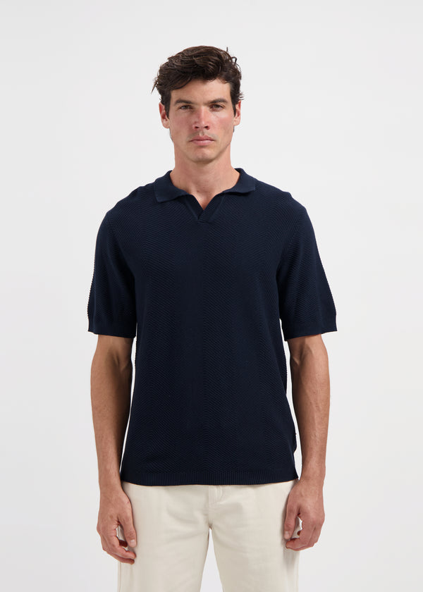 Structure Polo - Navy Blue