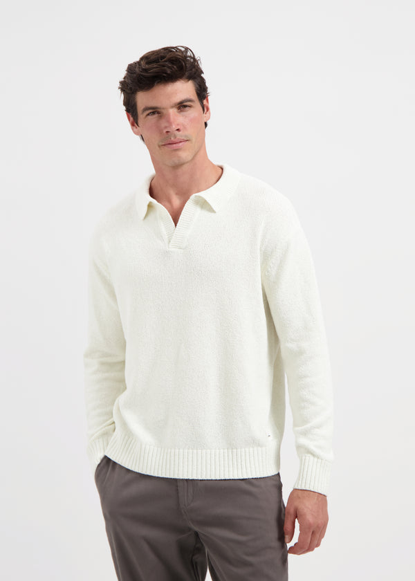 Loop Knit Polo - Ecru