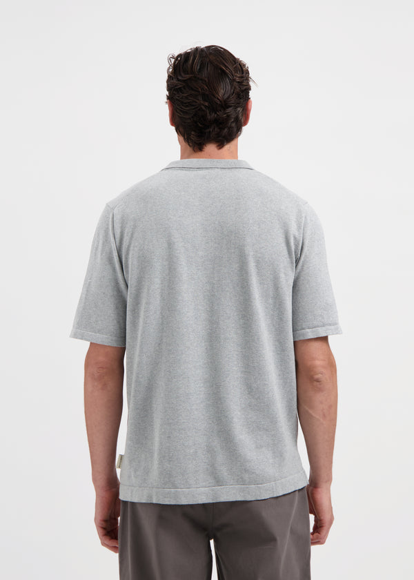 Knitted Polo - Grey Melange