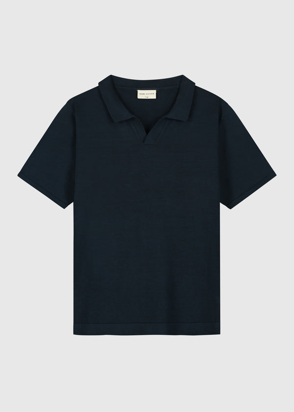 Knitted Polo - Navy Blue