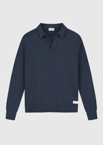 Loop Knit Polo - Navy Blue