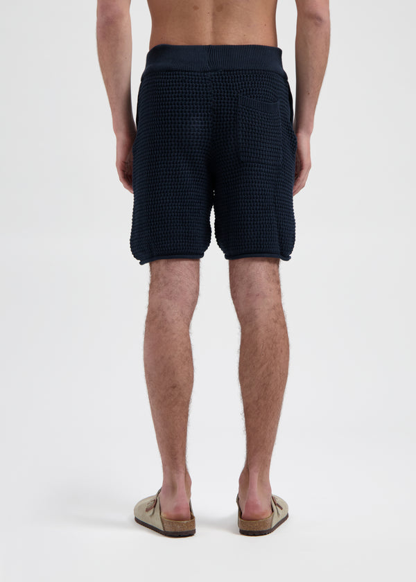 Crochet Knitted Short - Navy Blue